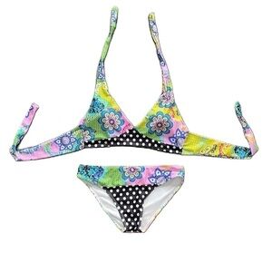 Sz27 L 2 Piece Bikini Halter top and bottom EUC